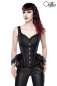 Preview: Ausgestelle Gothic-Corsage aus Brokat und Federn schwarz S-90003-002