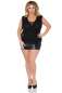 Preview: Chemise mit Wetlook-Saum und Tüll Preview: Chemise mit Wetlook-Saum und Tüll