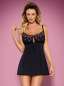 Preview: Floweria Chemise schwarz-rosa S-5671