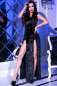 Preview: Kleid mit Kapuze CR4302 schwarz Preview: Kleid mit Kapuze CR4302 schwarz