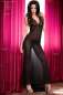 Preview: Langes Kleid CR4064 schwarz/pink Preview: Langes Kleid CR4064 schwarz/pink