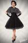 Preview: Swing-Kleid mit Cape schwarz-weiss S-50050-010