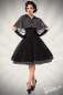 Preview: Swing-Kleid mit Cape schwarz-weiss S-50050-010 Preview: Swing-Kleid mit Cape schwarz-weiss S-50050-010