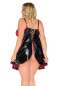 Preview: Wetlook-Chemise mit roter Spitze Preview: Wetlook-Chemise mit roter Spitze