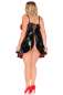 Preview: Wetlook-Chemise mit roter Spitze Preview: Wetlook-Chemise mit roter Spitze