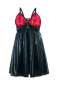 Preview: Wetlook-Chemise mit roter Spitze Preview: Wetlook-Chemise mit roter Spitze