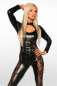 Preview: Wetlook-Overall mit Spitze schwarz S-11931-002