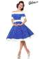 Preview: schulterfreies Swing-Kleid blau-weiss S-50051-120