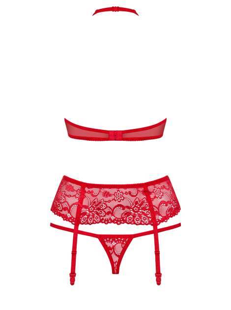 BH, Strumpfhaltergürtel und String im Set - rot - Collection Corinna