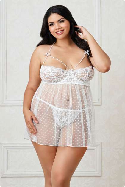 Babydoll DR11061 weiß