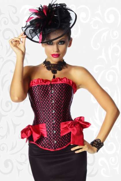 Cabaret Corsage schwarz-pink 1-12181-004