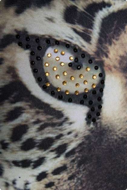 Mini-Kleid mit Leopardenkopf