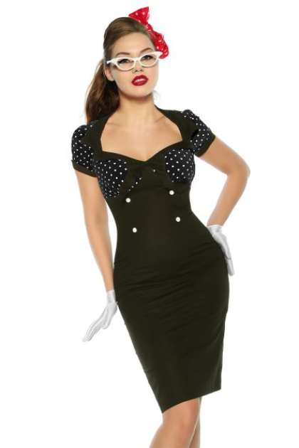 Vintage-Kleid im Pin-Up-Stil schwarz S-12873-002