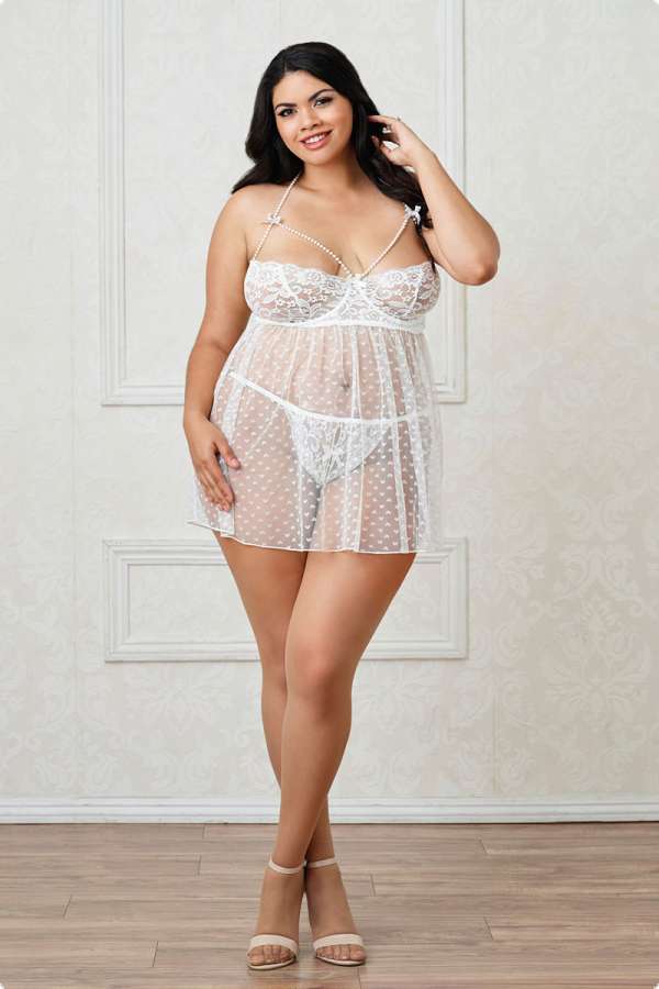 Babydoll DR11061 weiß