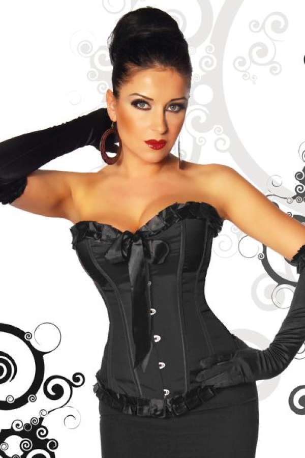 Burlesque-Satin-Corsage schwarz S-11940-002