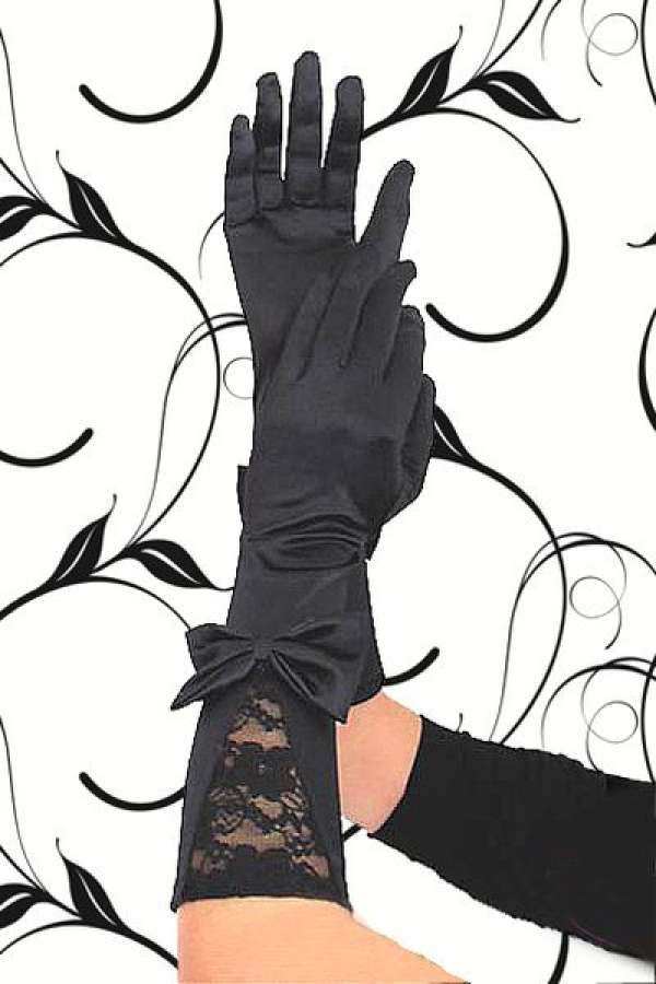 Handschuhe aus Satin schwarz S-11817-002