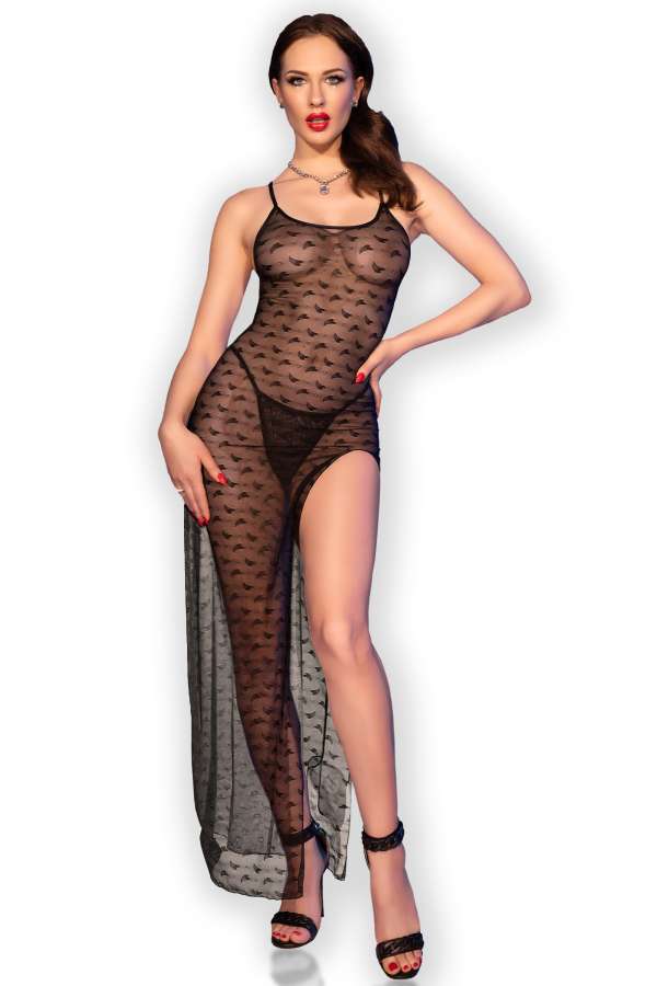 Langes Babydoll CR4707 schwarz Langes Babydoll CR4707 schwarz
