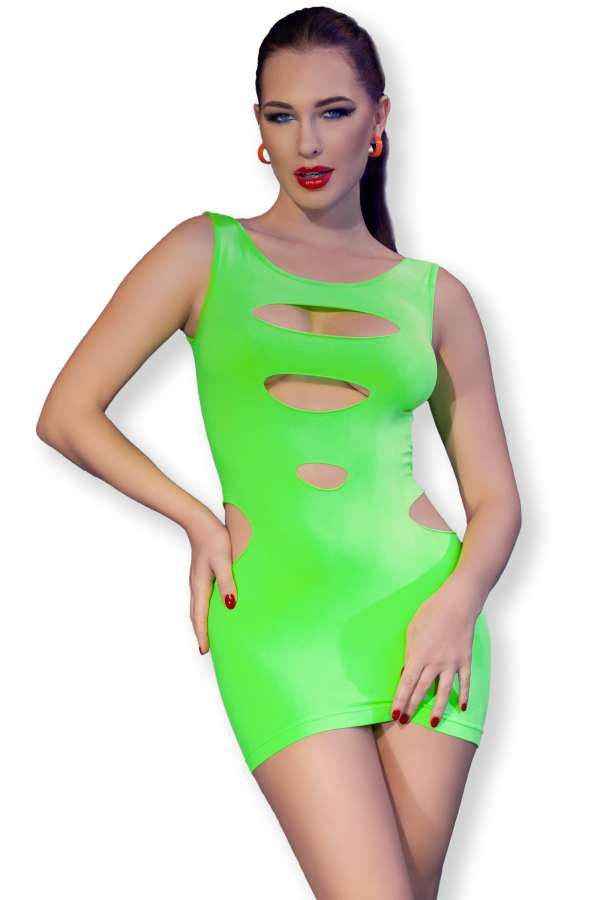 Nahtloses Minikleid CR4621 neongrün