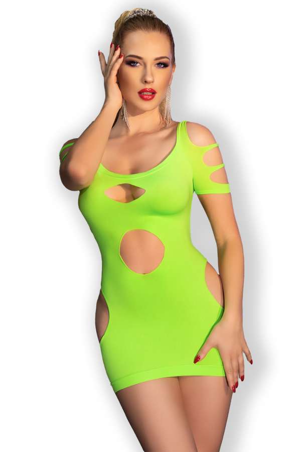 Nahtloses Minikleid CR4671 neongrün Nahtloses Minikleid CR4671 neongrün