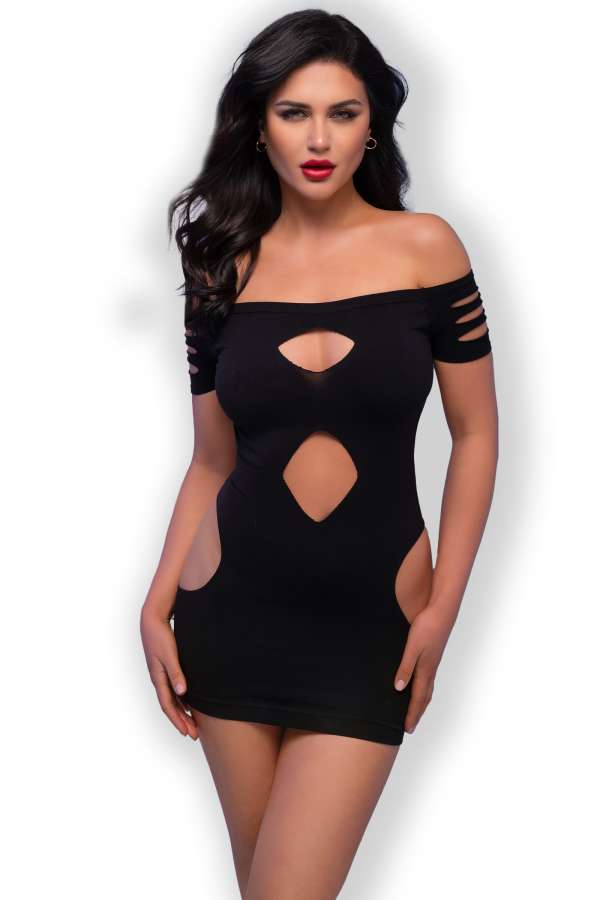 Nahtloses Minikleid CR4671 schwarz Nahtloses Minikleid CR4671 schwarz