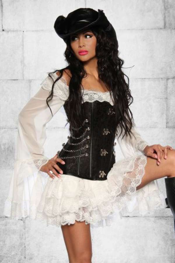 Piratenkleid - Long-Bluse weiss 1-13184-014 Piratenkleid - Long-Bluse weiss 1-13184-014