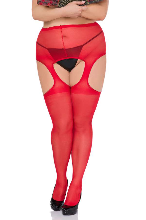 Plus Size Strumpfhose STP-02-5 rot rot 2-6191