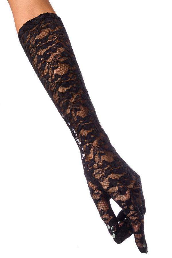 Spitzenhandschuhe lang schwarz S-10310-002 Spitzenhandschuhe lang schwarz S-10310-002