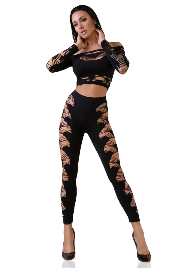 Top + Leggings CR4436 schwarz Top + Leggings CR4436 schwarz