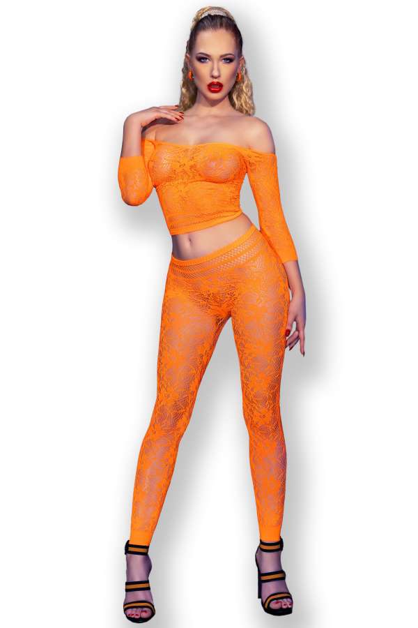 Top + Leggings CR4661 orange Top + Leggings CR4661 orange