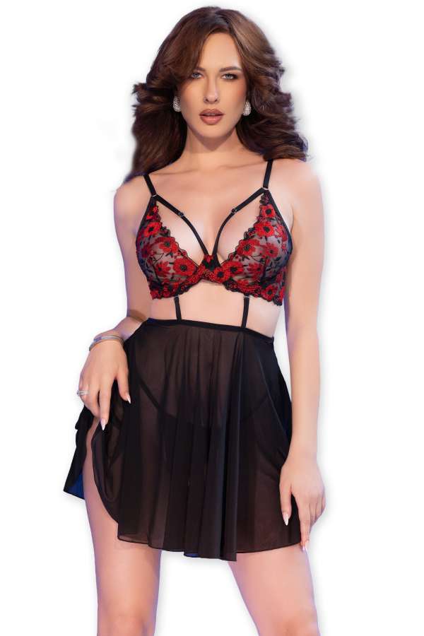 Top + Rock CR4869 schwarz/rot