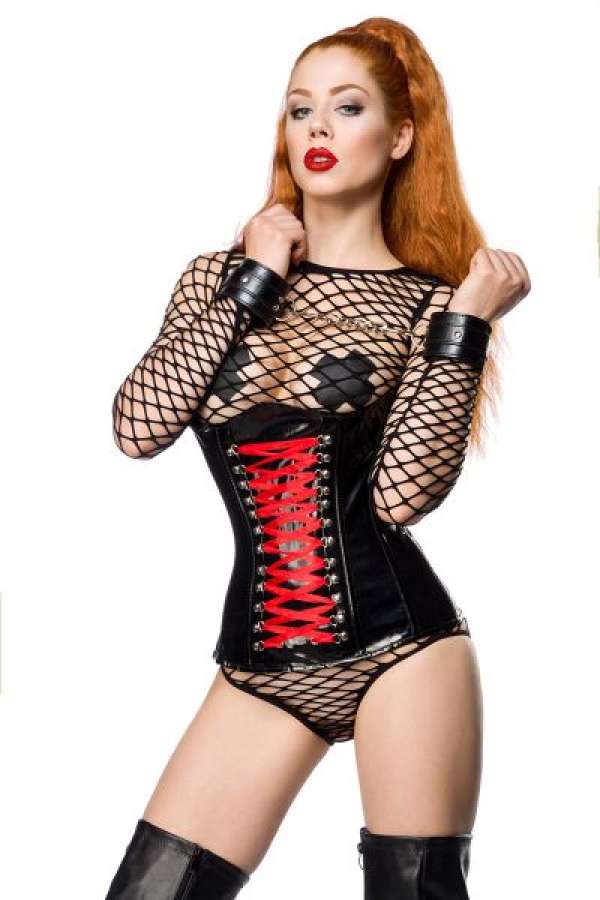 Unterbrust-Corsage schwarz-rot S-14090-021 Unterbrust-Corsage schwarz-rot S-14090-021
