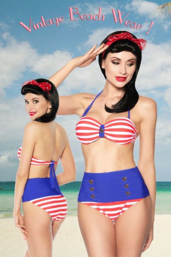 Vintage-Bandeau-Bikini Vintage-Bandeau-Bikini