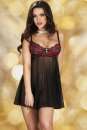 Babydoll CR3496 schwarz-rot 2-4728