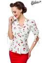 Bluse mit Kirschenmuster weiss 1-50326-014