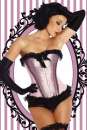 Burlesque-Satin-Corsage rosa-schwarz S-11028-016