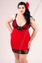 Chemise E-2010 rot-schwarz S-4635