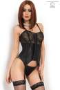 Satin-Corsage schwarz CR3992 schwarz 2-5362