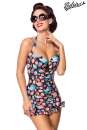 Vintage Badeanzug schwarz-pink 1-50119-004